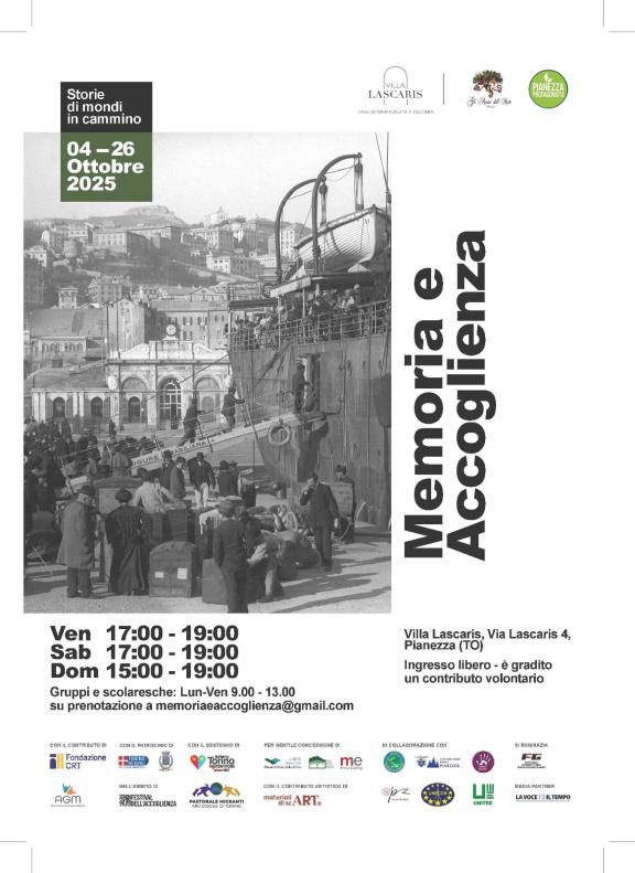 Locandina Memoria e accoglienza Pianezza