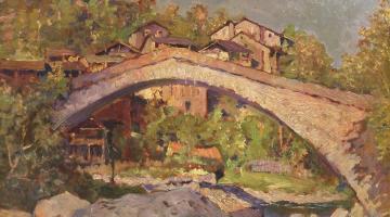 Quadro Ponte antico presso Viù