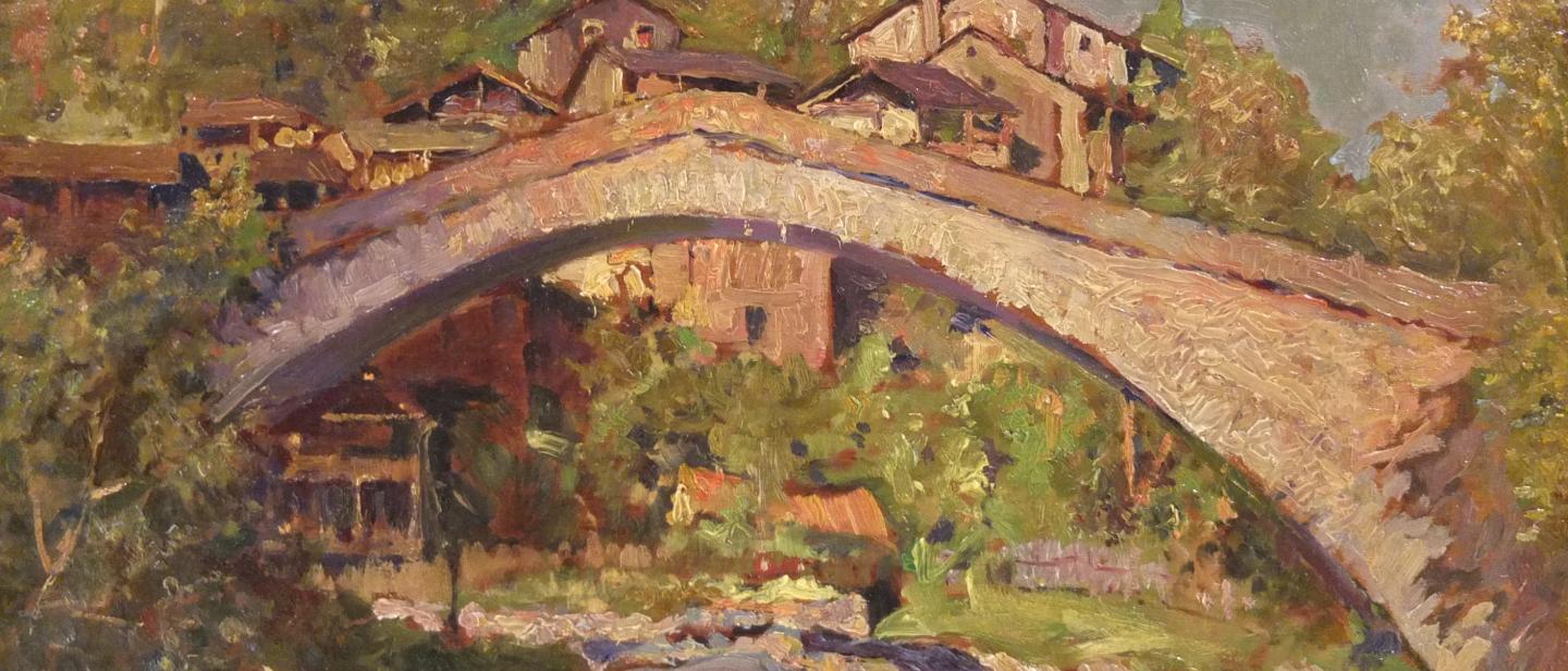 Quadro Ponte antico presso Viù